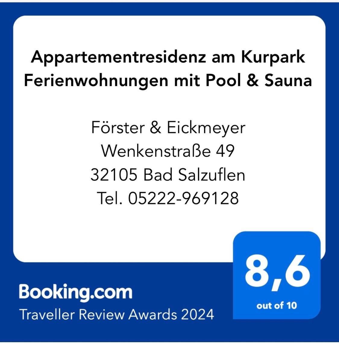 Appartementresidenz Am Kurpark - Ferienwohnungen Mit Pool & Sauna & Garage Bad Salzuflen Εξωτερικό φωτογραφία